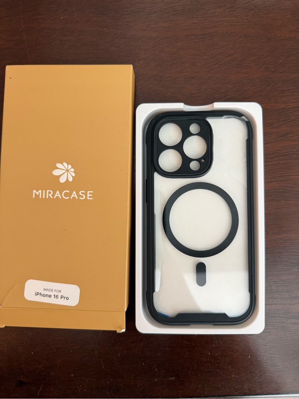 MIRACASE Clear MagSafe-Compatible iPhone 16 Pro Case - Black Trim